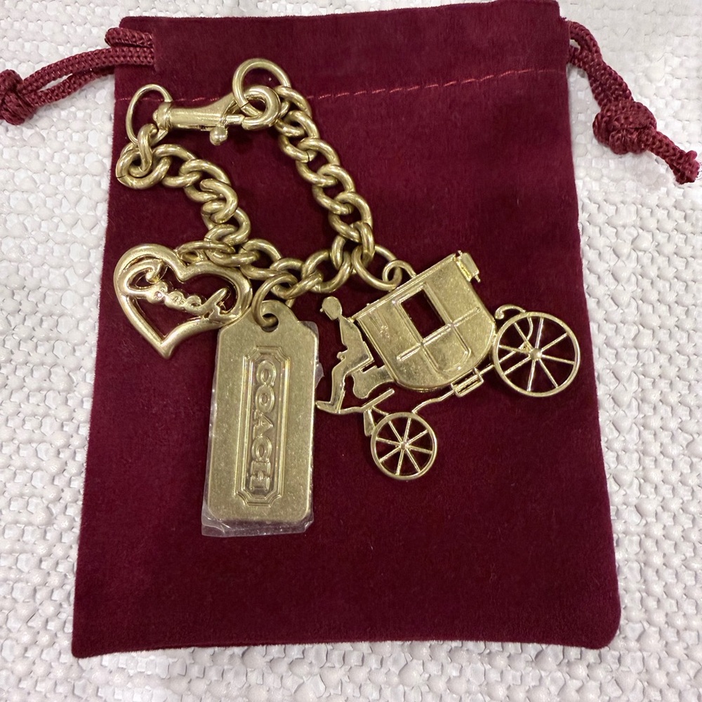 Coach Gold Charm Keychain